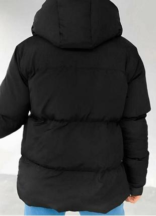 Женская осенняя зимняя короткая куртка,женская зимняя короткая куртка осенняя баллоновая,пуфер,пуффер,пуховик тёплая, теплый, оверсайз матовая3 фото