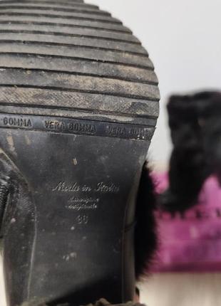 Шкіряні зимові чоботи на каблуку4 фото