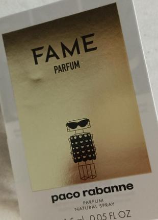 Пробник paco rabanne fame parfum 1.2 мл женский