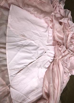 Шифонова коктейльне або випускне плаття з запахом і розрізом рожевого кольору s xs6 фото
