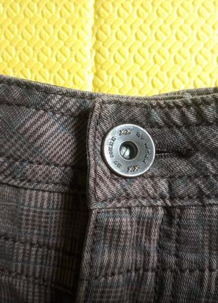 Джинсовая коричневая мини-юбка трапеция mexx в клетку. качество супер!4 фото