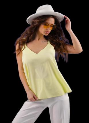 Классная двухслойная блуза на бретелях, топ