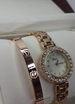 Женский подарочный набор ювелирные изделий кулон, часы, браслет в подарочной упаковке w1-d1