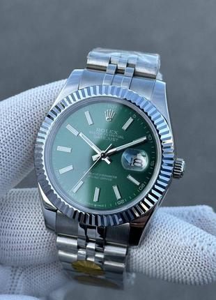 Швейцарские часы rolex datejust green 41 mm. топ качество2 фото