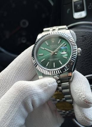 Швейцарские часы rolex datejust green 41 mm. топ качество4 фото