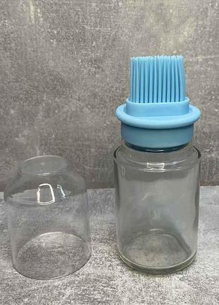 Бутылка для масла с силиконовой кисточкой прозрачная/голубая 150 мл stenson ww01059