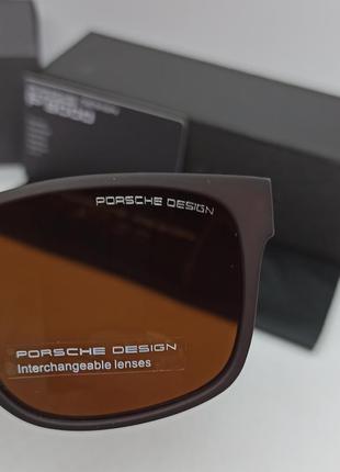 Porsche design очки мужские солнцезащитные коричневые матовые линзы поляризованные9 фото