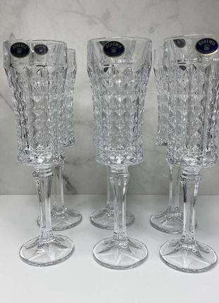 Набор бокалов для шампанского 120 мл 6 шт bohemia diamond crystalite 1kd27 99t41 1201 фото