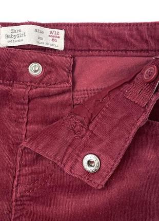 Вельветовые джинсы zara baby girl для девочки 9-12 месяцев, 80 см2 фото