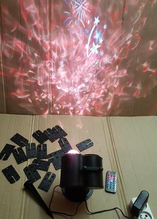 Лазерний проєктор чорний  laser projector 10 - різних колярів 18 картриджів слайдів з пультом