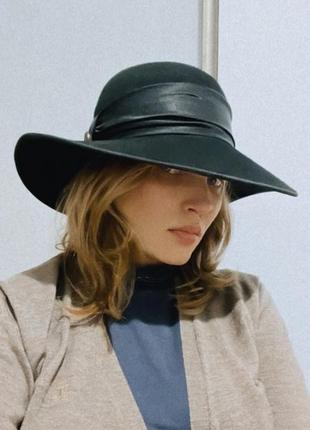 Шляпа с длинными полами шляпа черная винтажная шляпа american vintage, hollywood vintage2 фото