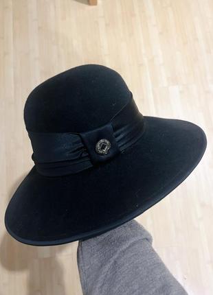 Шляпа с длинными полами шляпа черная винтажная шляпа american vintage, hollywood vintage4 фото