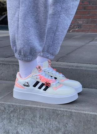 Adidas forum bonega x hello kitty low platform sneakers in cream