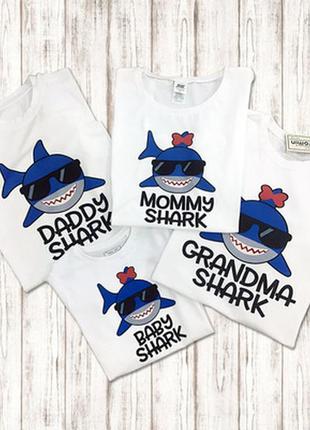 Набір футболок сімейний family look baby shark2 фото