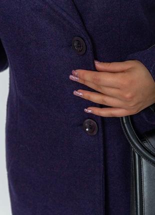 Пальто женское, цвет темно-фиолетовый5 фото