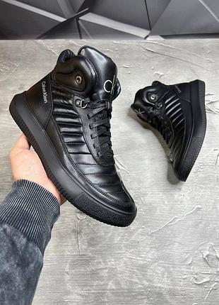 Акція зимові кросівки calvin klein  з високоякісної щільної натуральної шкіри