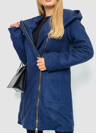 Пальто жіноче, колір синій2 фото