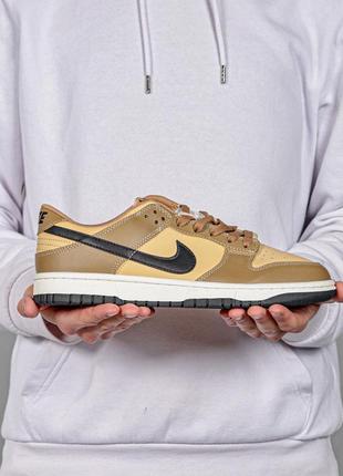 Отличные мужские кроссовки nike sb dunk low skyline driftwood коричневые
