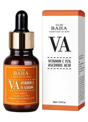 Сироватка для сяйва шкіри з вітаміном із cos de baha va vitamin з 15% ascorbic acid 30ml