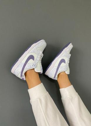 Чудові жіночі кросівки nike wmns dunk low og purple pulse білі з бузковим8 фото