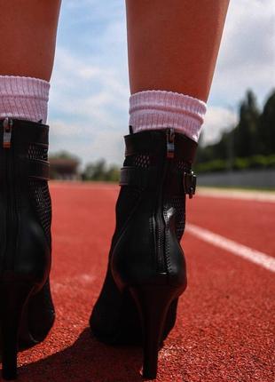 Туфли high heels black leather5 фото