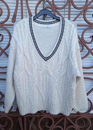 Пуловер george, женский, молодежный, базовый,теплый,фактурного плетения, демисезон, полиэстр.