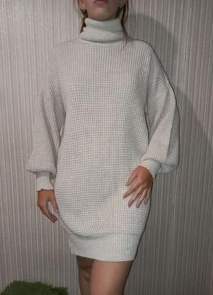 Платье свитер вязаный с горлом2 фото