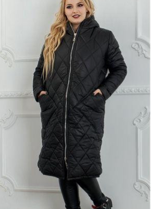Пальто -куртка зимняя стеганая батал 50-52, 54-56, 58-60 3 цвета gol800ми1 фото