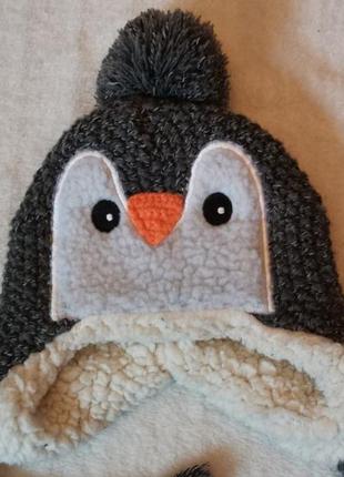 Шапка зимова для хлопчика "пінгвін"
