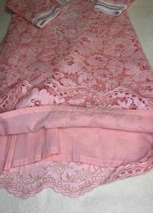 Платье розовое ажурное mone для девочки 9-10 г6 фото