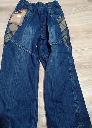 Теплые джинсовые брюки 5-6 лет