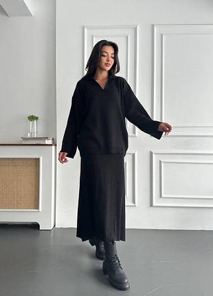 Теплый костюм из мягкой и теплой пряжи2 фото