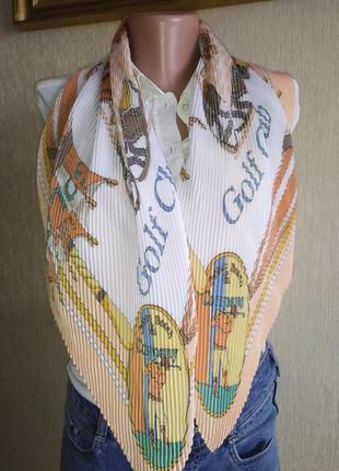 Гофрированный оригинальный платок шарф стиль hermes4 фото