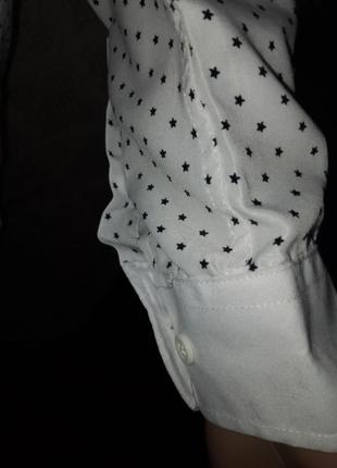 Белая унисекс рубашка на подростка со звездами 🌟3 фото
