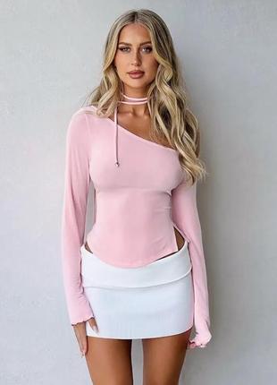 Кроп топ,кофта с открытым плечом