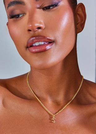 Жіночий ланцюжок з кулоном літерою s позолочена біжутерія з пильником і подарунковою коробкою