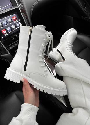 🔥 ботинки демисезонные натуральная кожа белые dior boots white5 фото