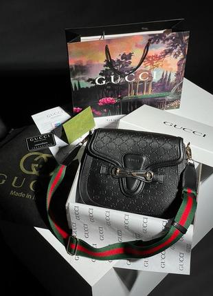 Gucci lady web total black сумка сумочка