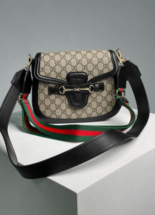 Gucci lady web grey/black сумка сумочка