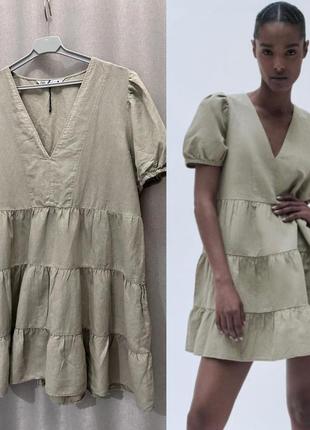 Льняное платье зара