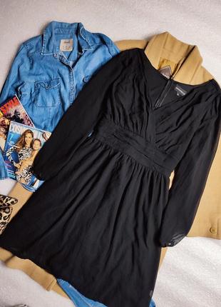 Anonymous сукня чорна велика батальна батал із довгим рукавом приталена класична