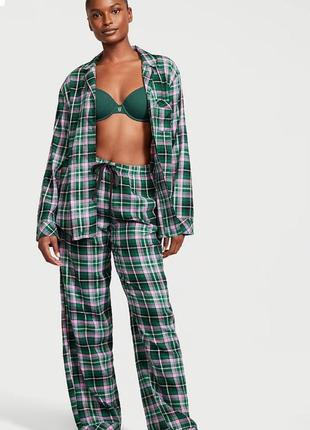 Новинка! фланелевая пижама flannel long pajama set s regular victoria’s secret оригинал виктория сикрет