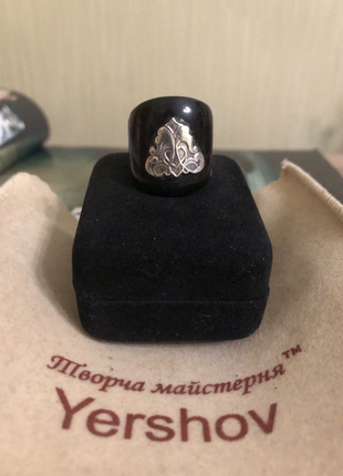 Авторское кольцо от yershov. серебро и рог, р. 17.5-18, идеальное состояние7 фото