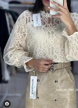 Блуза. підклад+ гипюр. розмір: універсал 42-46