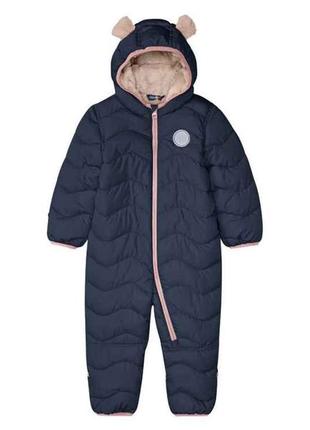 Теплий комбінезон на плюші всередині на дівчинку р.74/80, 86/92