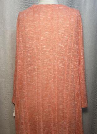 Жіноча коралова трикотажна блузка,блуза, футболка з мереживом  ньюанс  в подарунок до покупки3 фото