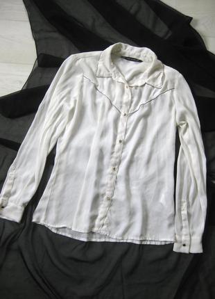 Нежная молочная рубашка блуза zara3 фото