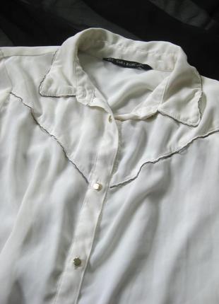 Нежная молочная рубашка блуза zara4 фото