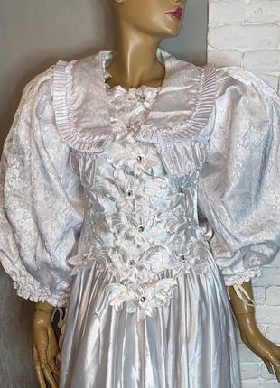 Винтажное свадебное платье свадебное платье с короткими обемными рукавами винтаж m4 фото