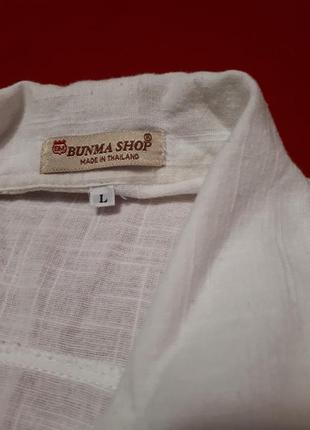 Сорочка рубашка біла з вишивкою з драконом  р l тайланд2 фото